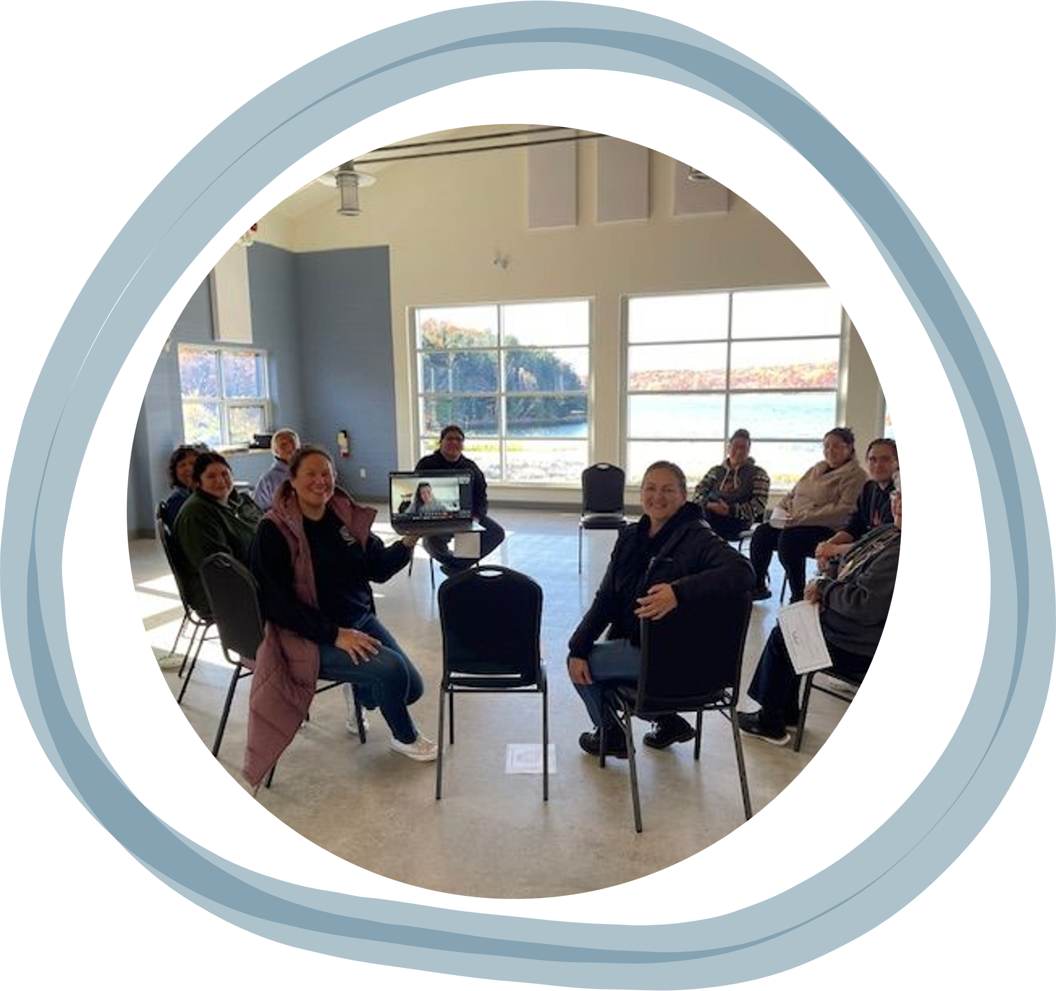 A group of participants from our Lateral Violence to Lateral Kindness workshop, sitting in a sharing circle