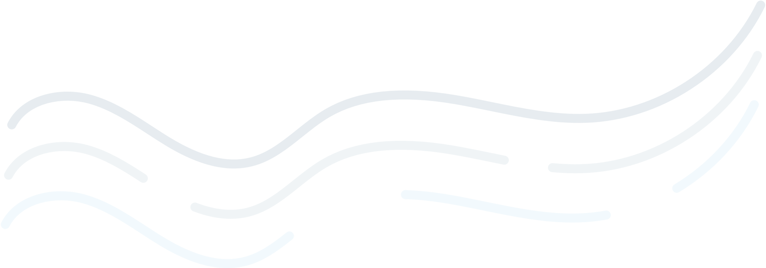 Colorful abstract wave design with multiple curved lines in shades of blue, red, pink, and purple on a black background.