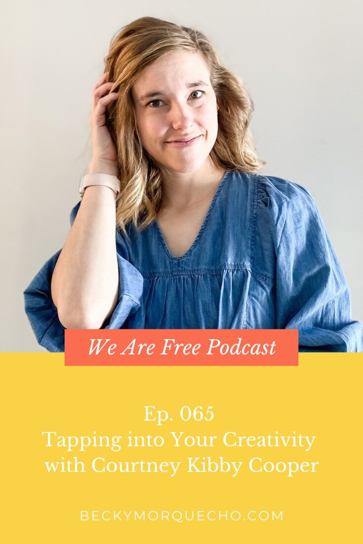 Fine artist and live wedding painter in Oklahoma Courtney kibby designs talks creativity with we are free podcast Becky Morquecho