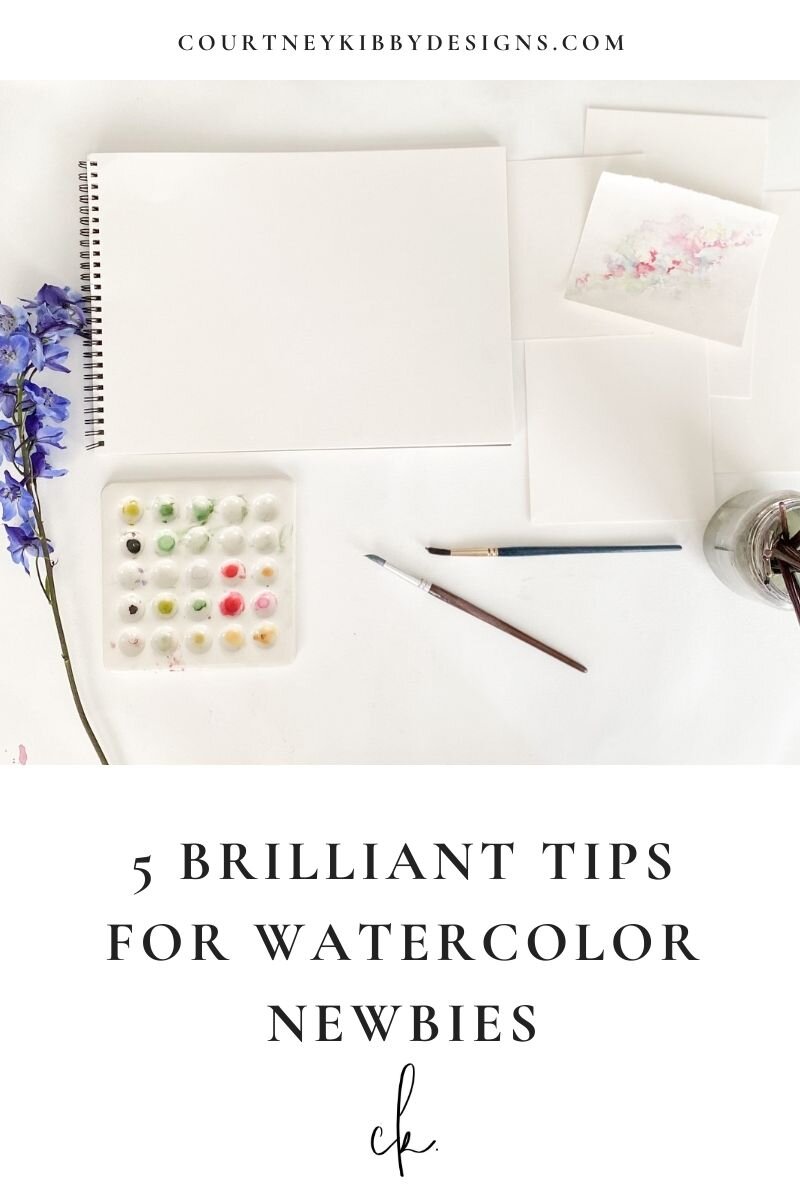 Five brilliant tips for watercolor newbies, by Tulsa artist and live event painter courtney kibby designs