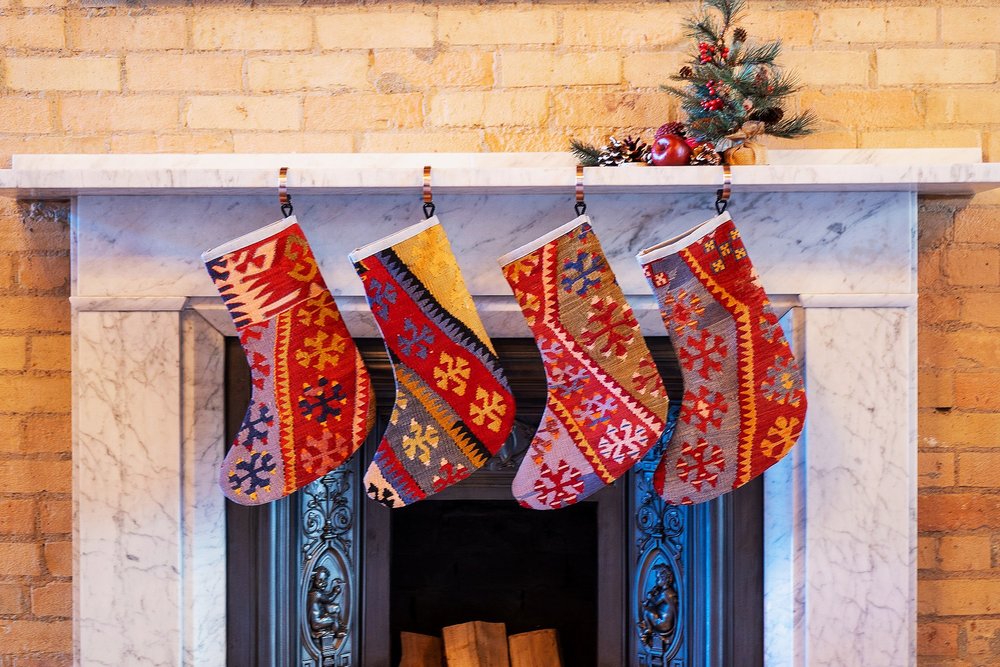Turkish kilim Christmas stockings