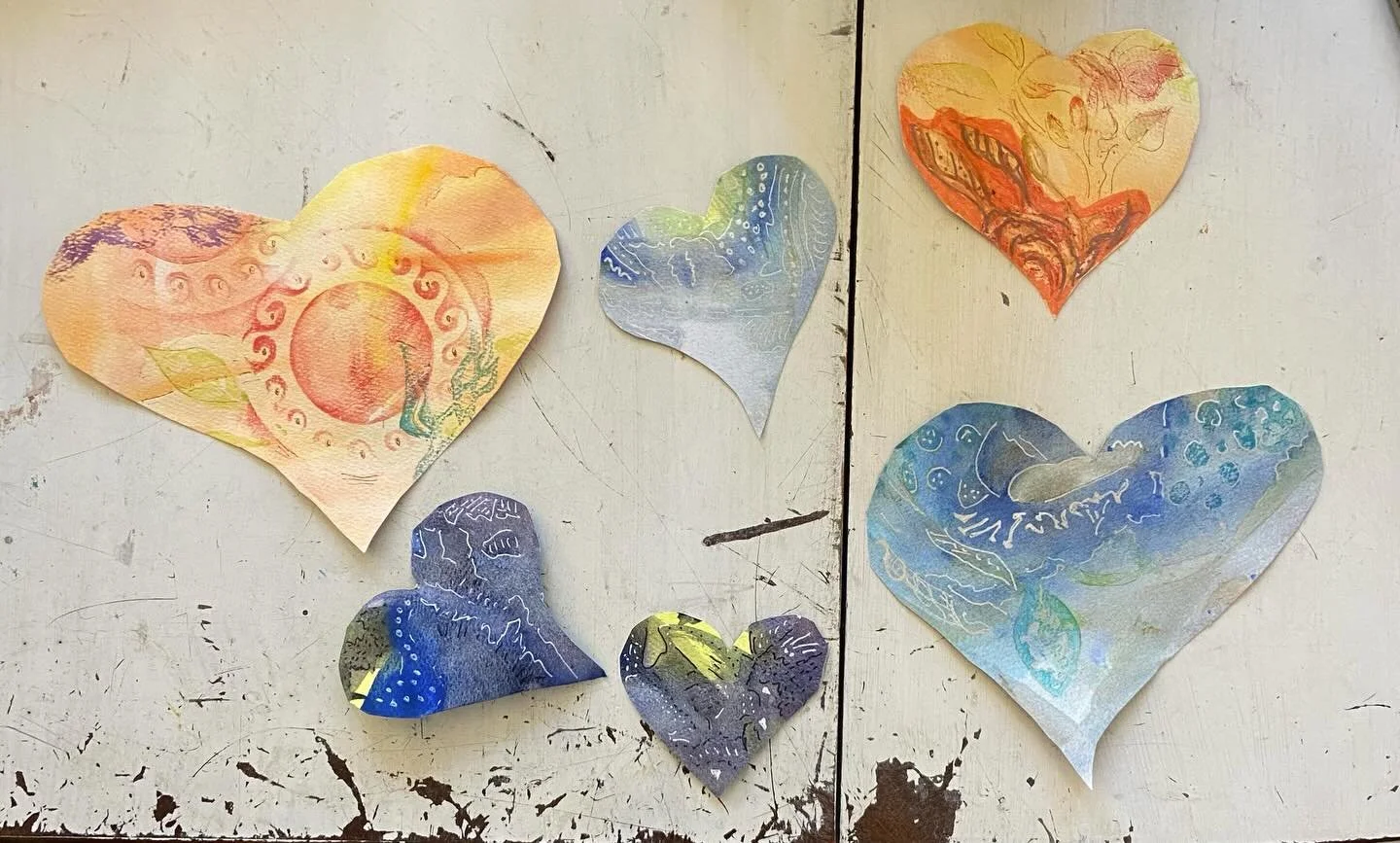 Feeling kind of blue, but I made these valentines for the trees and sky. Share your love with the world&mdash;it helps!