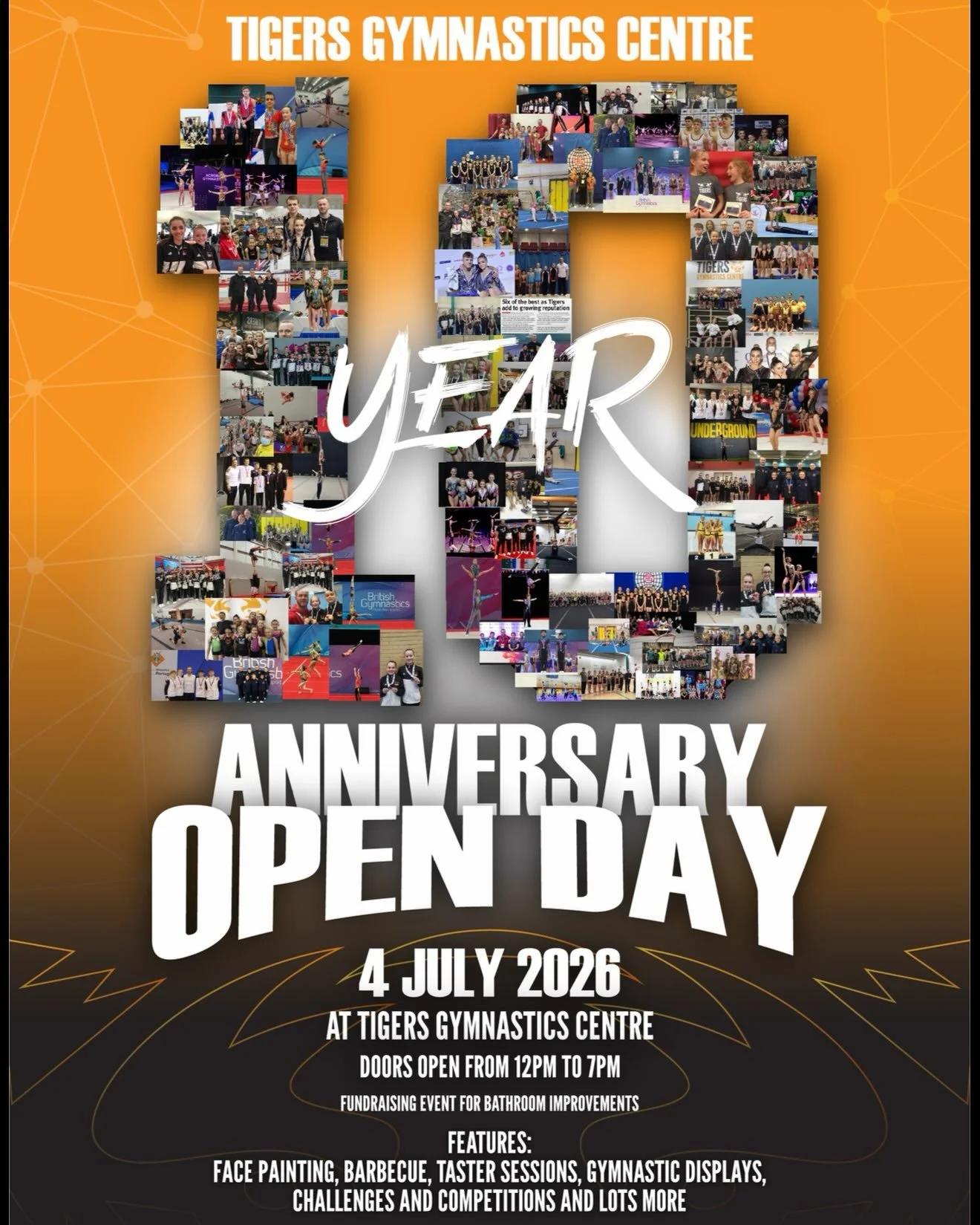 🎈 Join us as we celebrate 10 years of Tigers Gymnastics Centre!

We&rsquo;re opening our doors for a fun-filled community Open Day, and everyone is invited.

Free entry with activities throughout the day including:

&bull; Gymnastics taster sessions