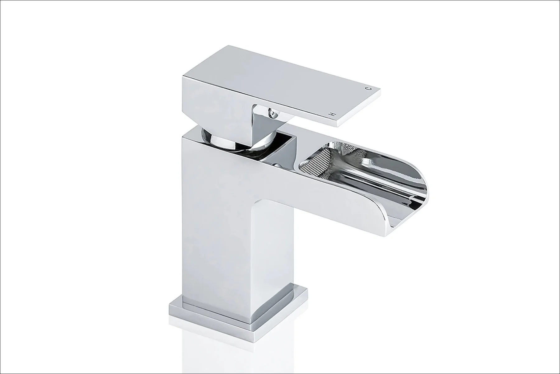 Chrome single-handle faucet on a white background