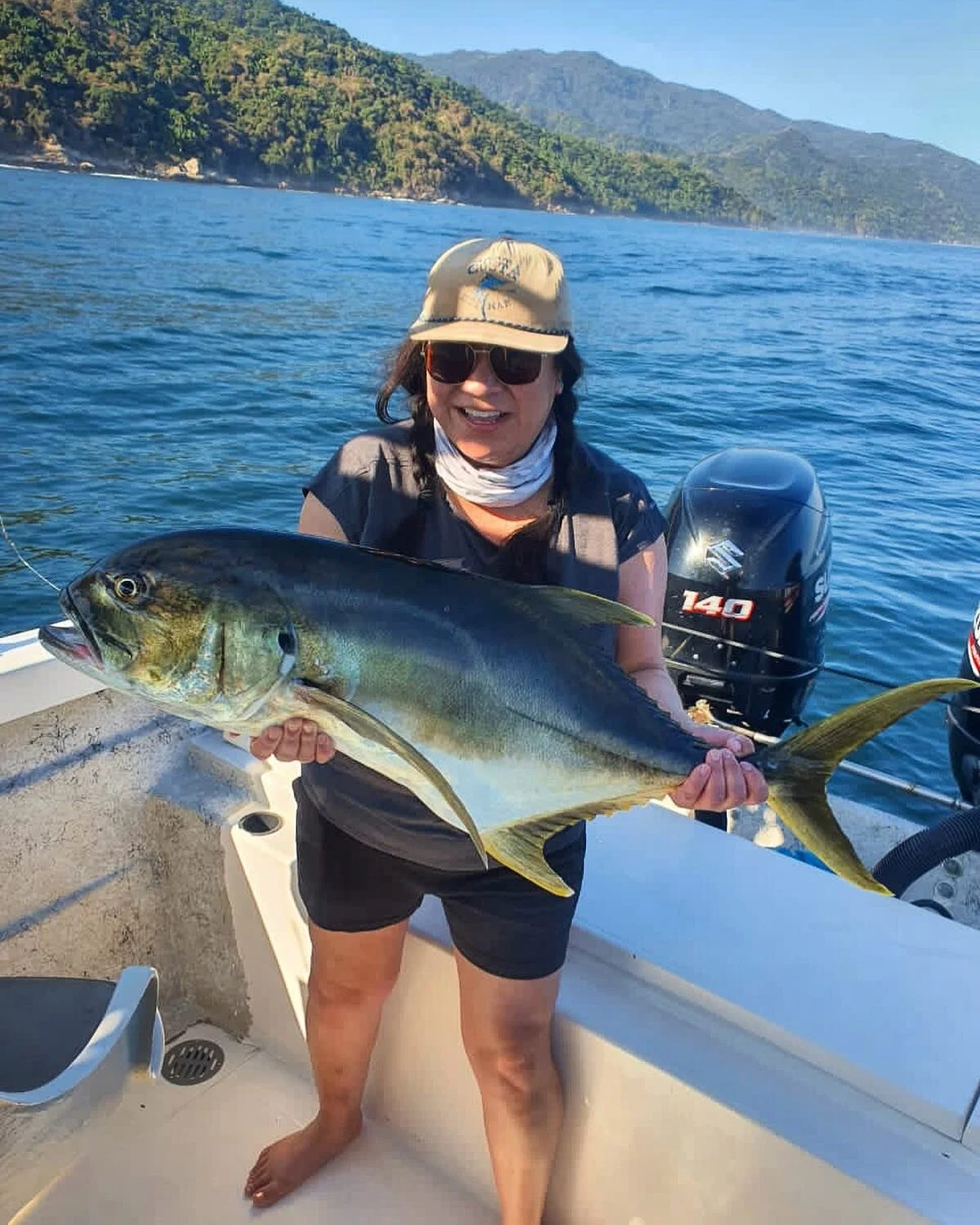 I can&rsquo;t podcast right now I&rsquo;m doing reel hot girl shit: first time fishing in the sea and caught this thing. It took 45-minutes to reel in. I have a new found respect for people that do this and can do it from a kayak 😳 my body is sore a