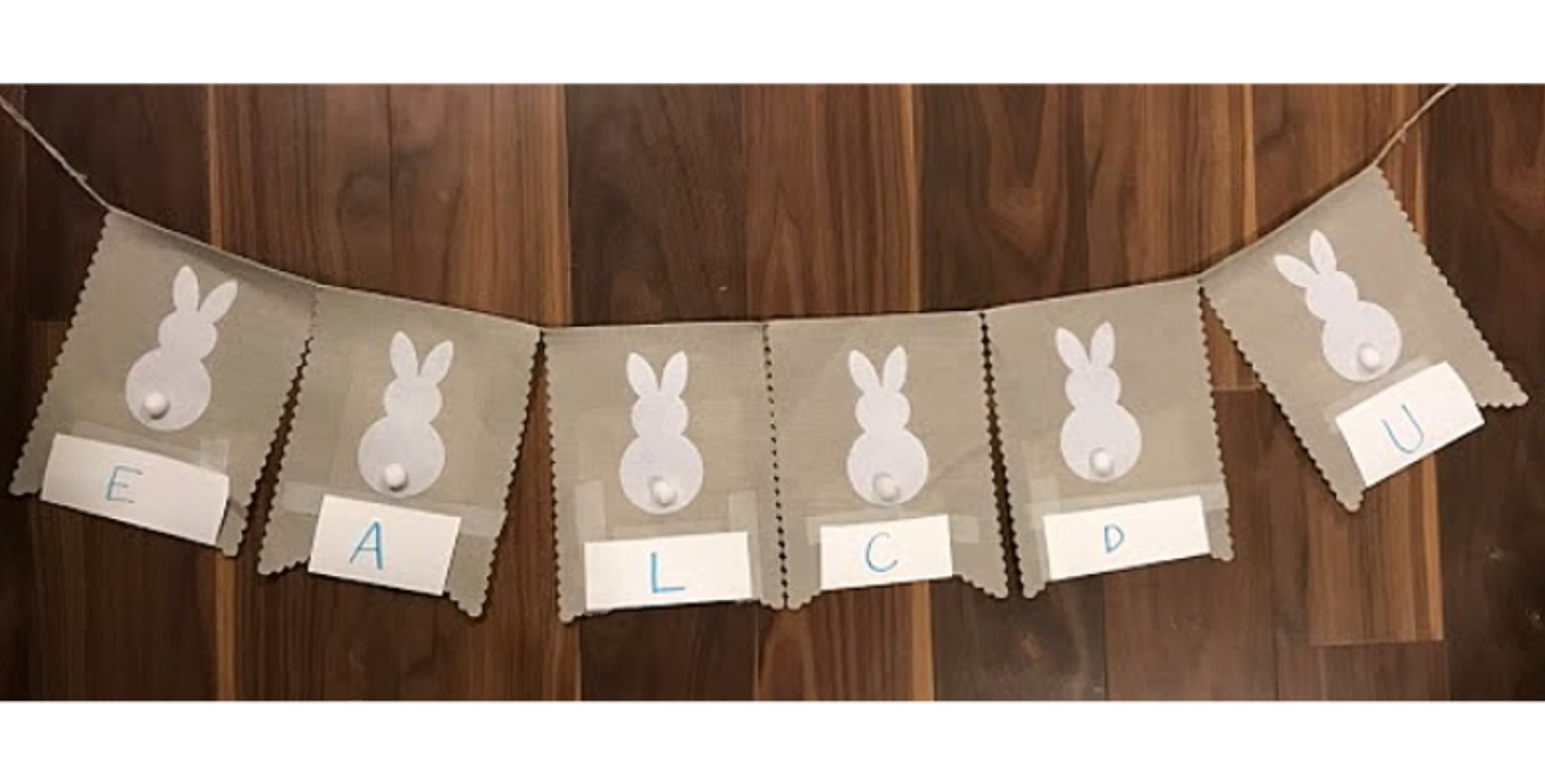A puzzle object constructed by my game master from a decorative banner in her pet rabbit’s space.