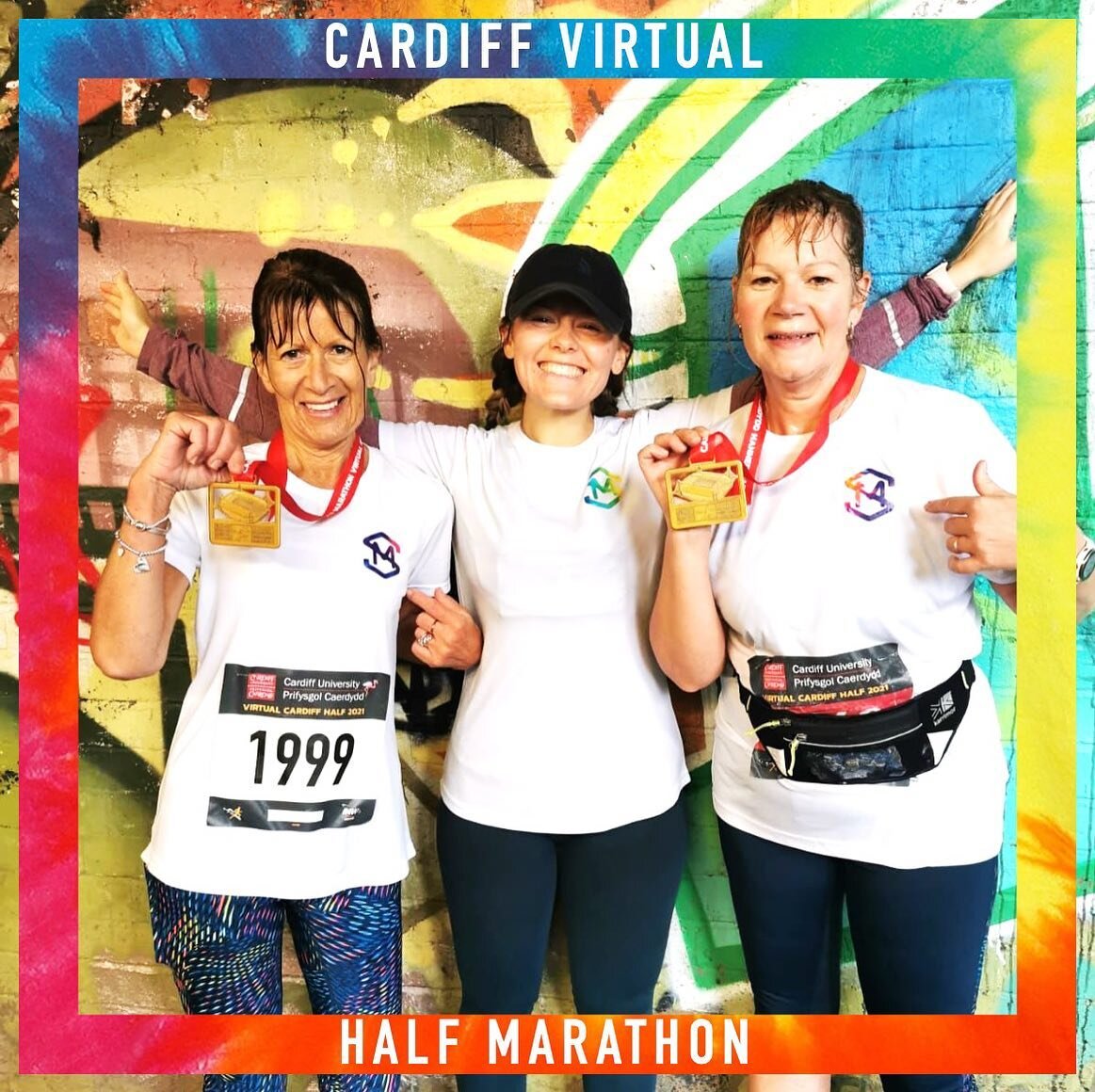 After zip wiring through the Welsh Valleys yesterday, these three then pounded the streets of Cardiff today for the virtual #HalfMarathon. An amazing effort in some dreary weather. 

An amazing weekend of events that has so far raised &pound;1,839 fo