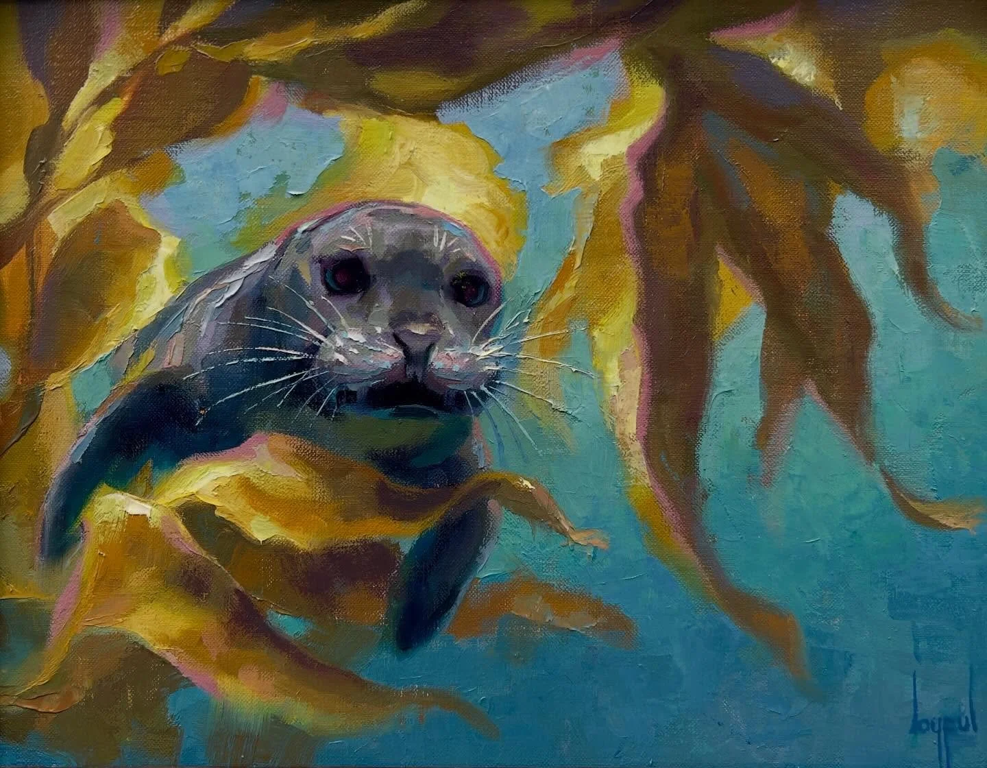 NEW artwork release: &ldquo;A Golden Moment&rdquo;  11x14 oil on linen panel

Available at @colegallery 

#paletteknifepainting #marinewildlifeart #oceanart #artthatheals #peacefulportals #artofthesea #coastalart #pnwartist #edmondswa #colegallery #s