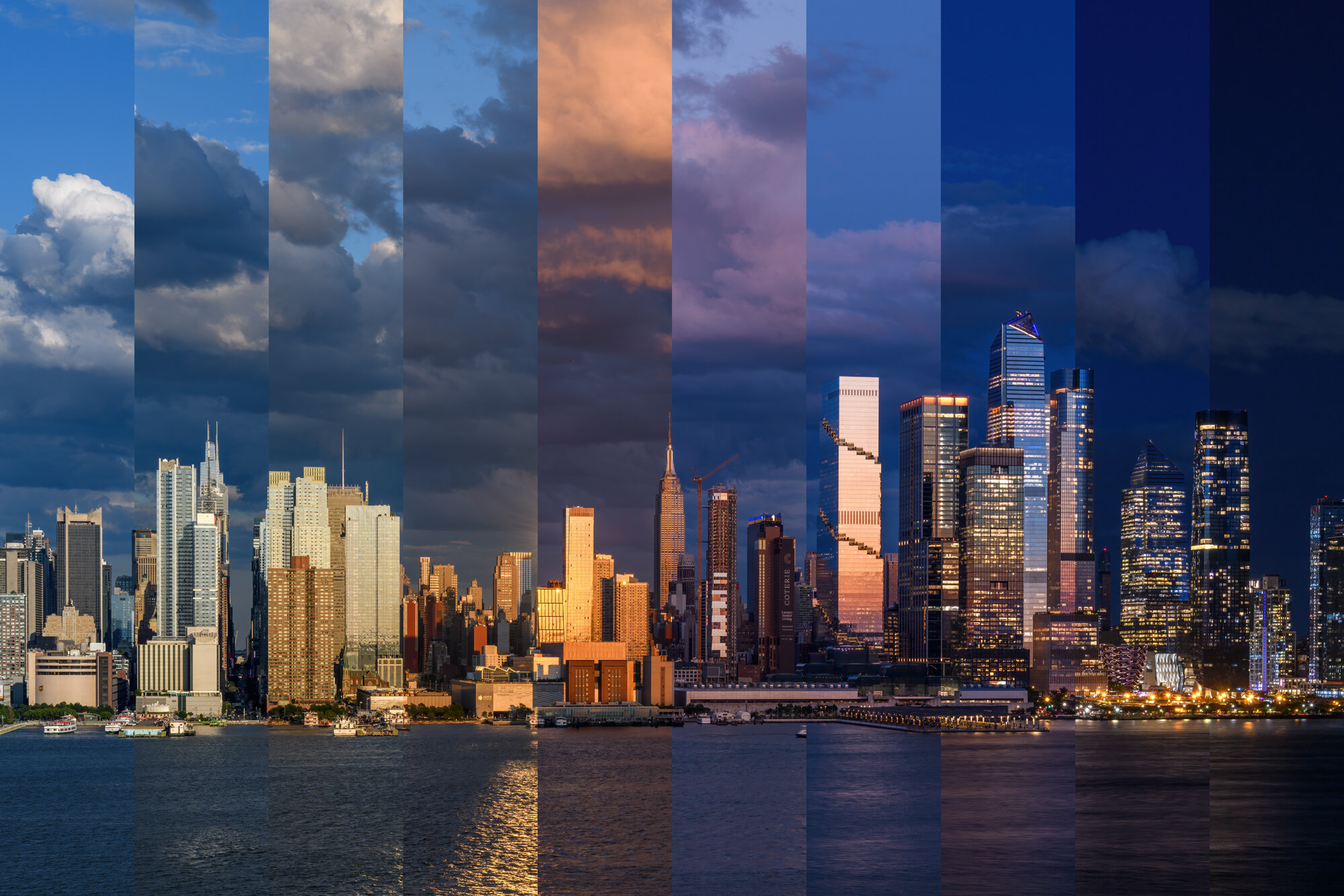 Midtown manhattan looks like this from day to sunset to night
曼哈顿中城从白天到日落到夜晚，这天本来是奔着录课程去的，结果课没录出来，却拍到了这个位置的完美日转夜
#NewYorkCity #WhatsGoodNYC #VisitNYC #NYCTourism #NYCorNowhere⁠ #ILoveNY