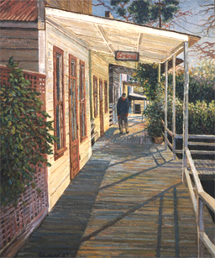 Front Street in Locke, ca. / Oil painting
