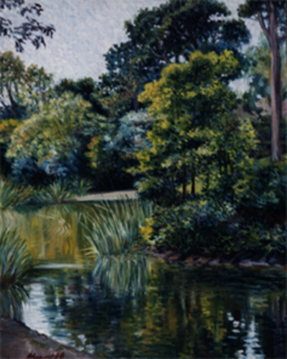 Pond in Golden Gate Park / Oil painting
