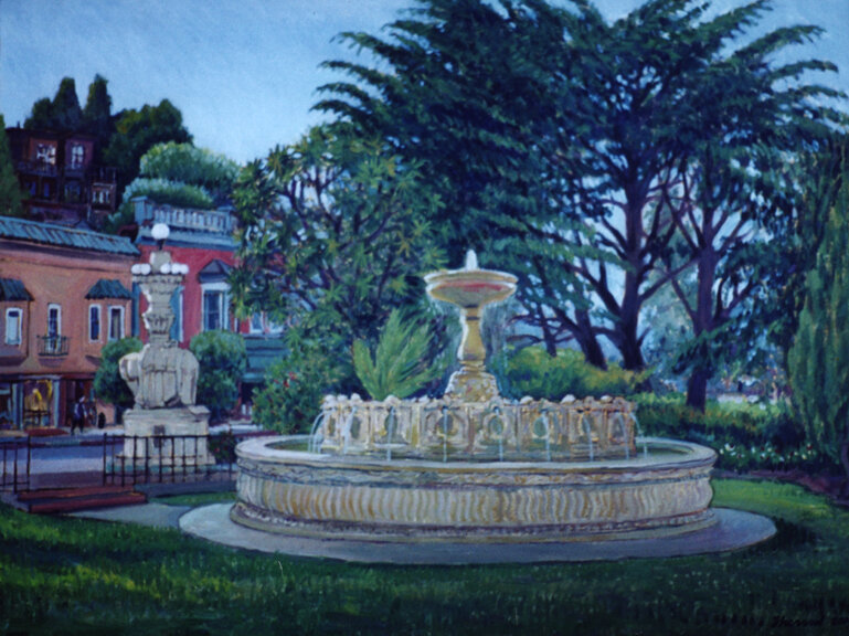 Sausalito Fountain / Oil painting