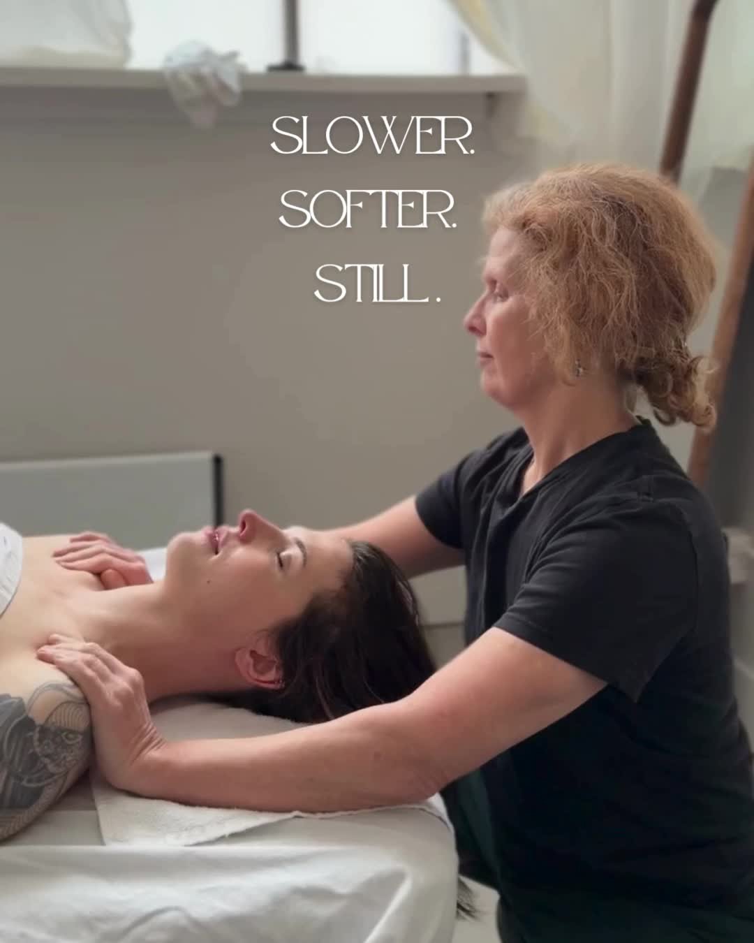 Slower. Softer. Still.⁠
This is your nervous system on care.⁠
⁠
Massage Therapy isn&rsquo;t just about muscles&mdash;it&rsquo;s about meeting you where you are. Through intentional touch and intuitive pacing, our RMTs help your body shift from tensio