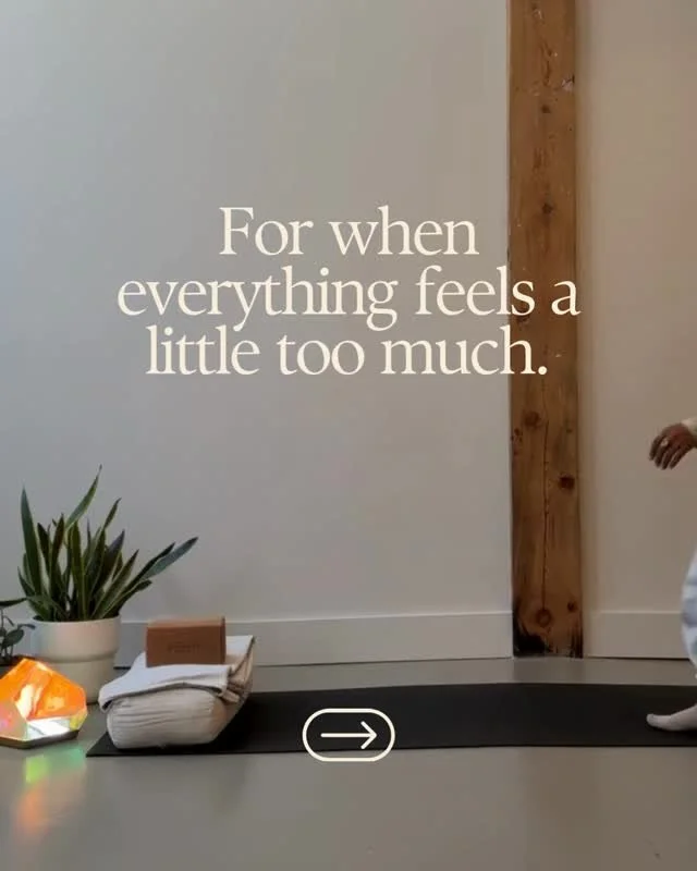 We begin this sequence with EFT tapping &mdash; gentle rhythmic taps along acupressure points that many people use to calm the nervous system and release emotional tension.⁠
⁠
From there the movements stay small and supportive:⁠
side body breath,⁠
gr
