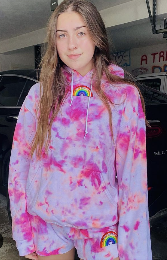 Pink Tie Dye Sweatshorts + Hoodie Set with Optimist Rainbow Patch — The  Daily Optimist