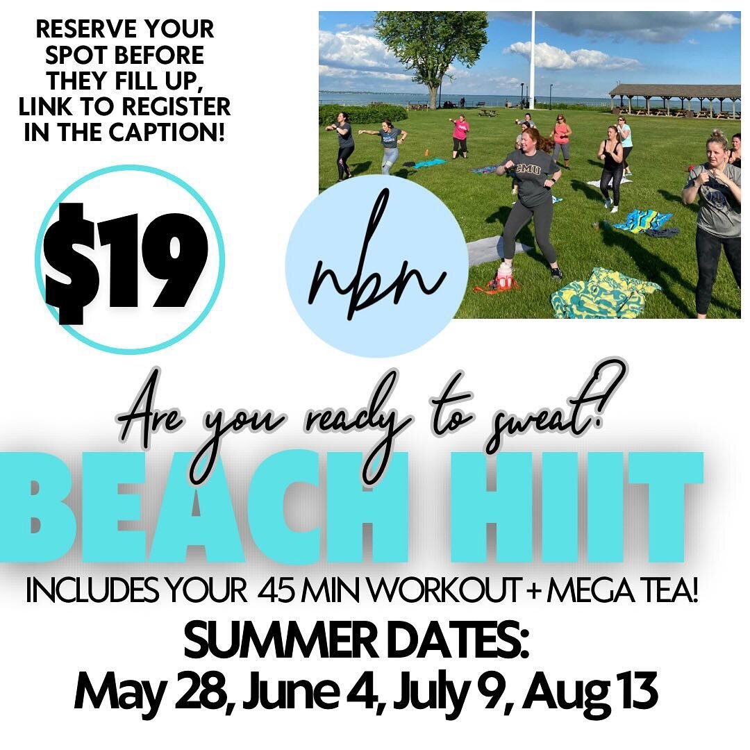 Join me for Beach HIIT!

I&rsquo;m excited to be teaming up with @newbaltimorenutrition again this summer for workouts at Walter and Mary Burke Park!

Workouts are 45 min and begin promptly at 9am- come early to get your Mega Tea (included!) for an e