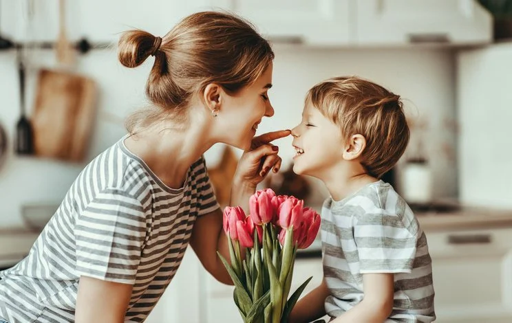 young family at home