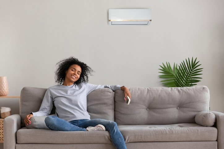 ductless mini-split unit mounted on wall