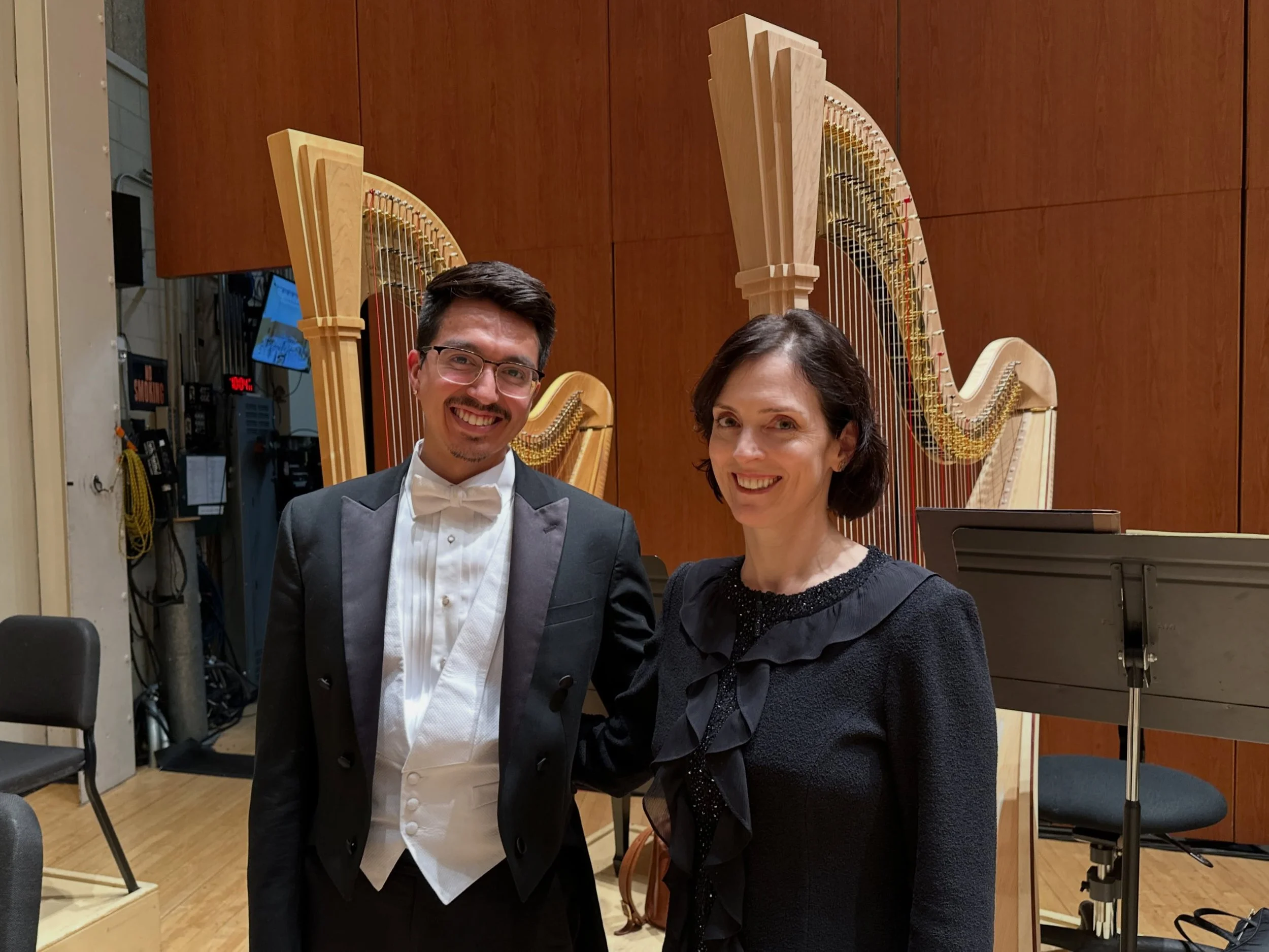 Bernstein&rsquo;s Age of Anxiety (Symphony No. 2) with the Atlanta Symphony Orchestra, Conrad Tao, and Robert Spano last week! Such an exciting second harp part to play with inspiring musicians (thank you for having me, @elisremyj) and share with an 