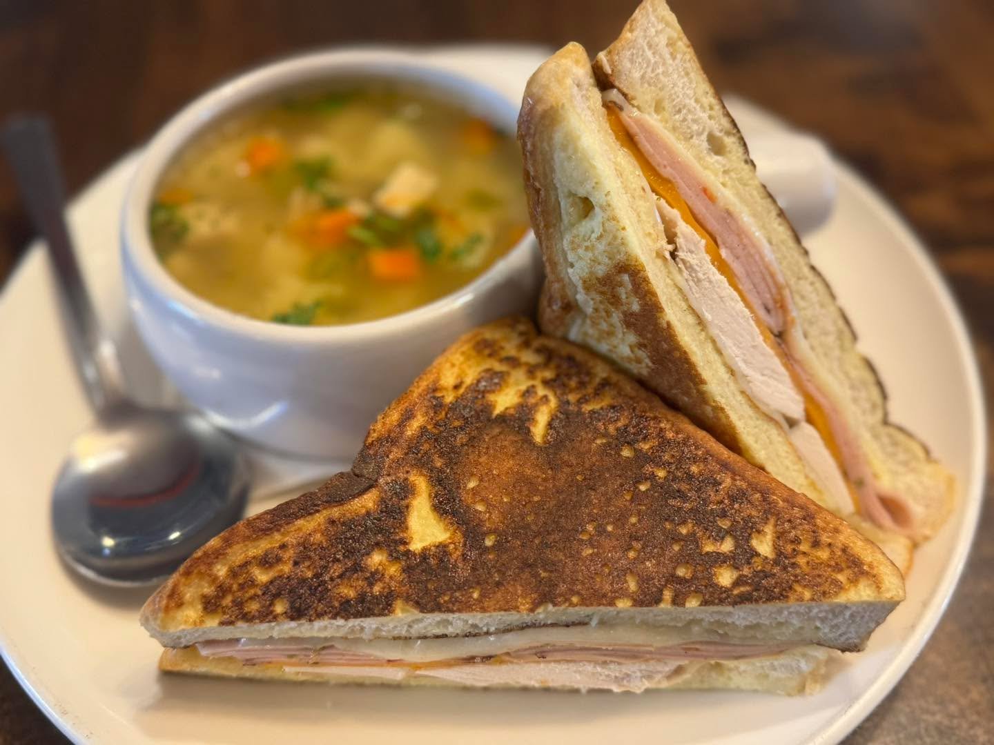 Chef Khuyen in the house and made us a nice Hearty Chicken Noodle soup with a Classic Monte Cristo! 

Join us 11-2 pm