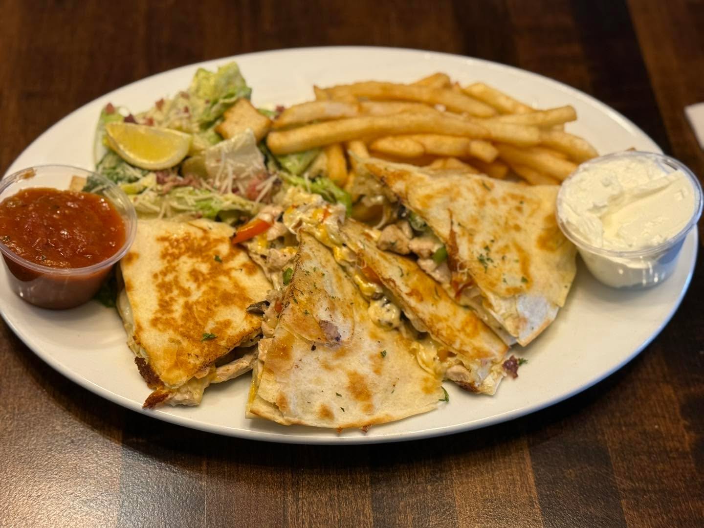 We have a Chicken Quesadilla Suptrme on for Lunch! 

Come get some!