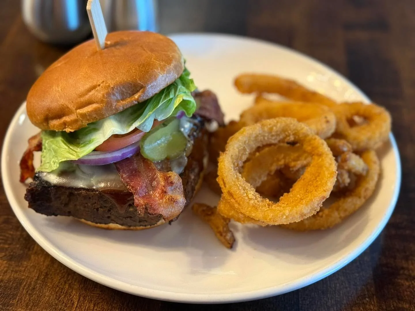 Our BBQ Meatloaf burger!  Good Soul Food! 

Featured for lunch 11-2 pm.