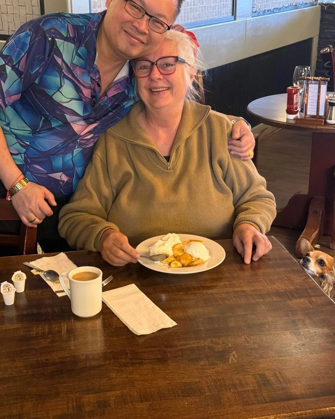 This Lady came all the way from London Ontario 6 months later to have my banana split again. 

I had to upgrade her to try my Banana Fosters Table-side. 

Thanks Yvonne for driving all the way back to visit me. 

You are making me blush. :)