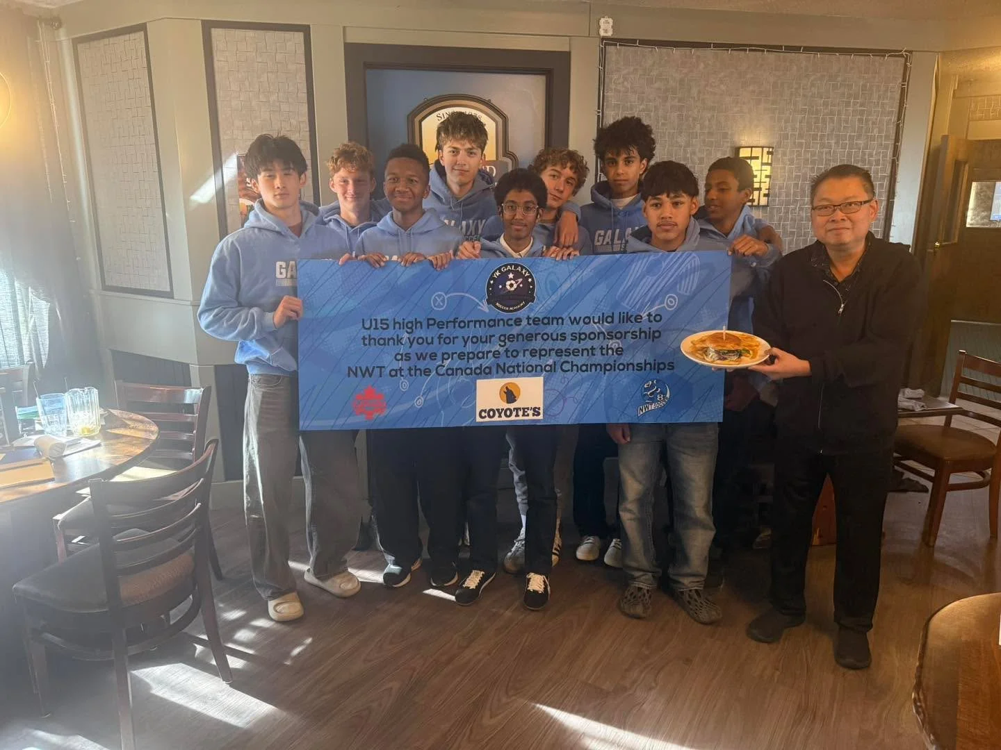 Coyotes Community Corner for Rest of September and October goes to the U15 Galaxy Soccer team. 

$5 from every Coyote&rsquo;s Double Smashburger sold goes to supper this Youth Boys Soccer team. 

Come grab our Delicious Burger and support our Youth A