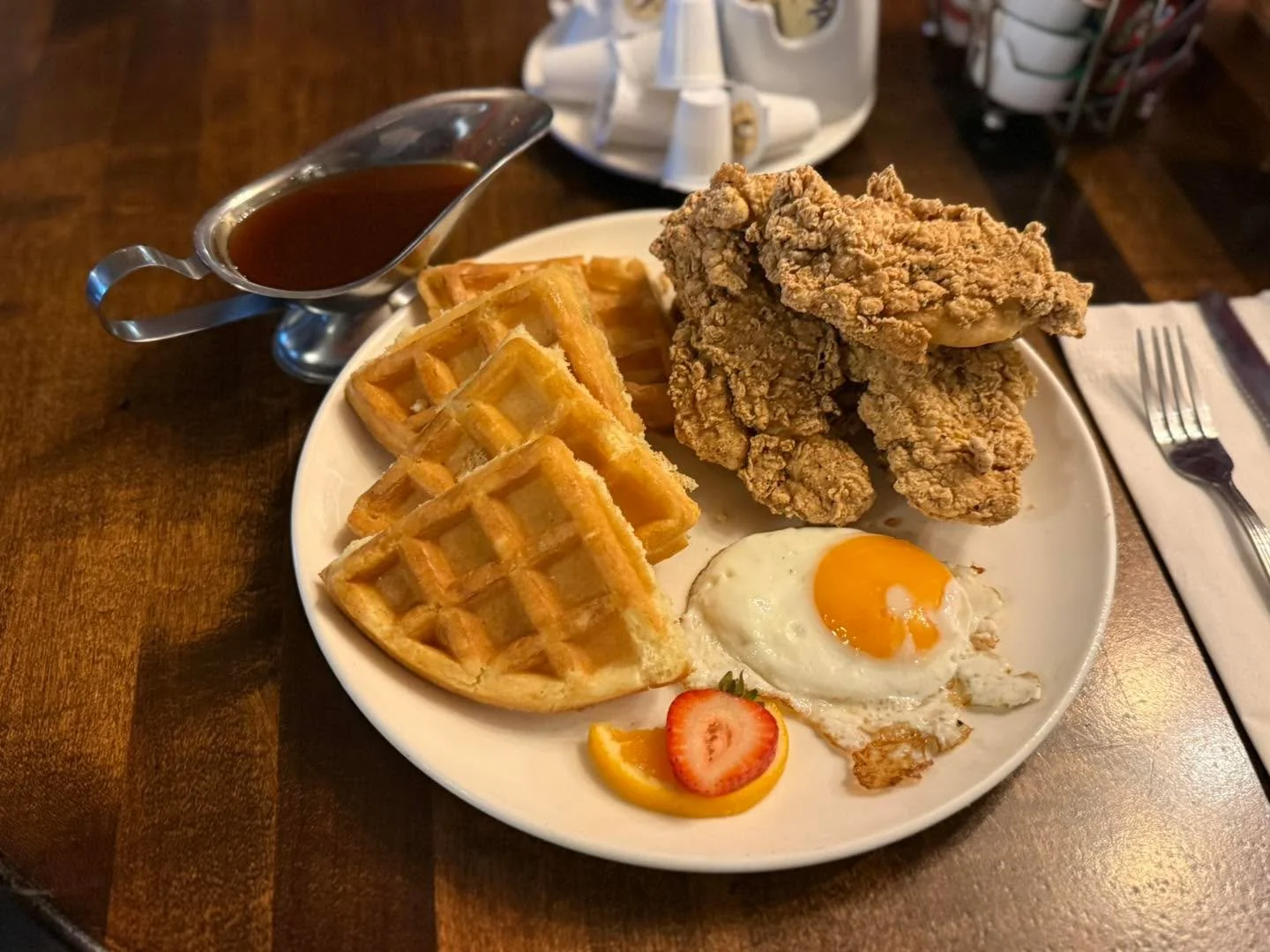 Honey hot Crispy Chicken and Waffles with Egg! 

Part of our Epic Brunch Line up this weekend!