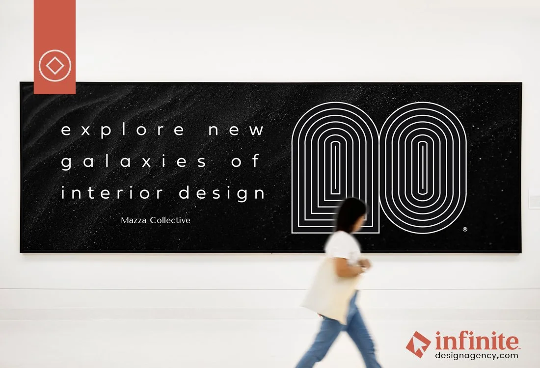 Mazza Collective Billboard Design as LA local hurries past