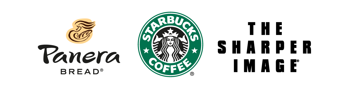 Brand Collaborations: Panera Bread®, Starbucks®, Sharper Image®