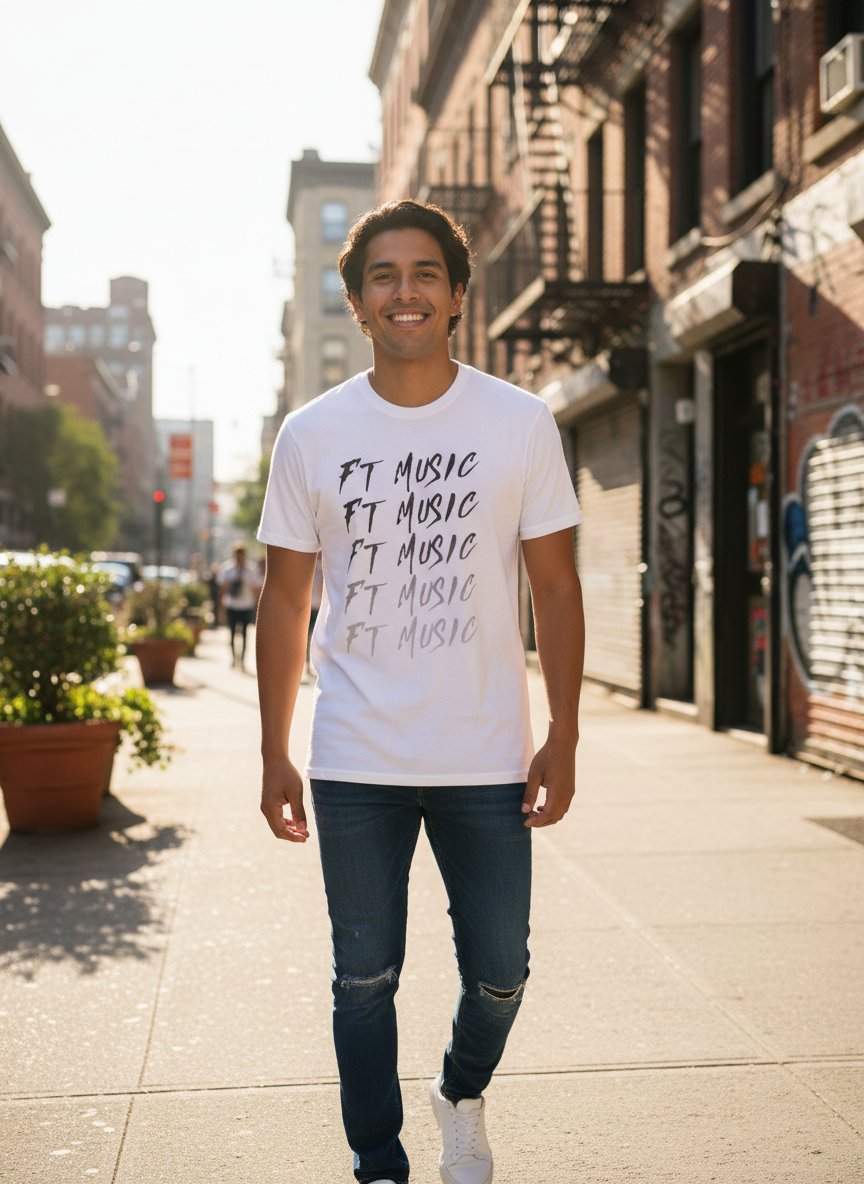 FT Music White T-Shirt