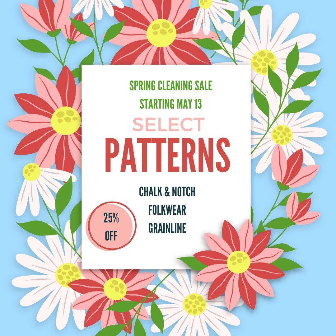 Our spring cleaning sale continues this week with select patterns on sale. ⁠
⁠
Open until 4:00