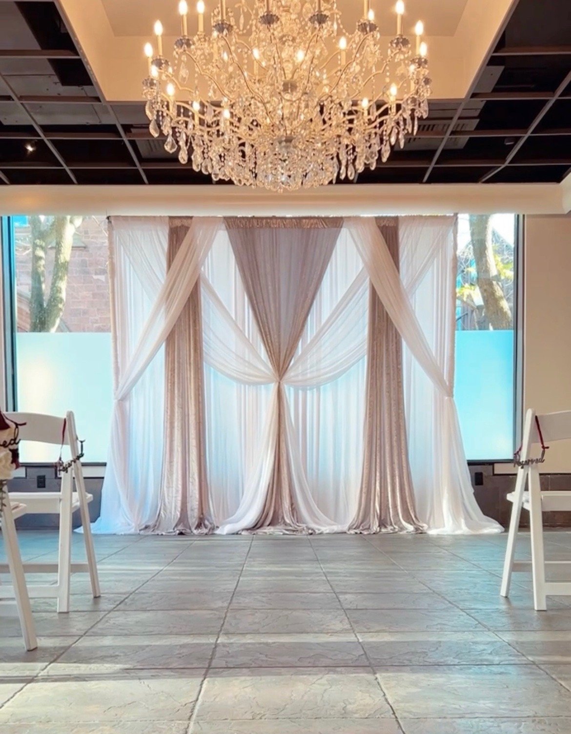 Silver &amp; White Draping Customized 