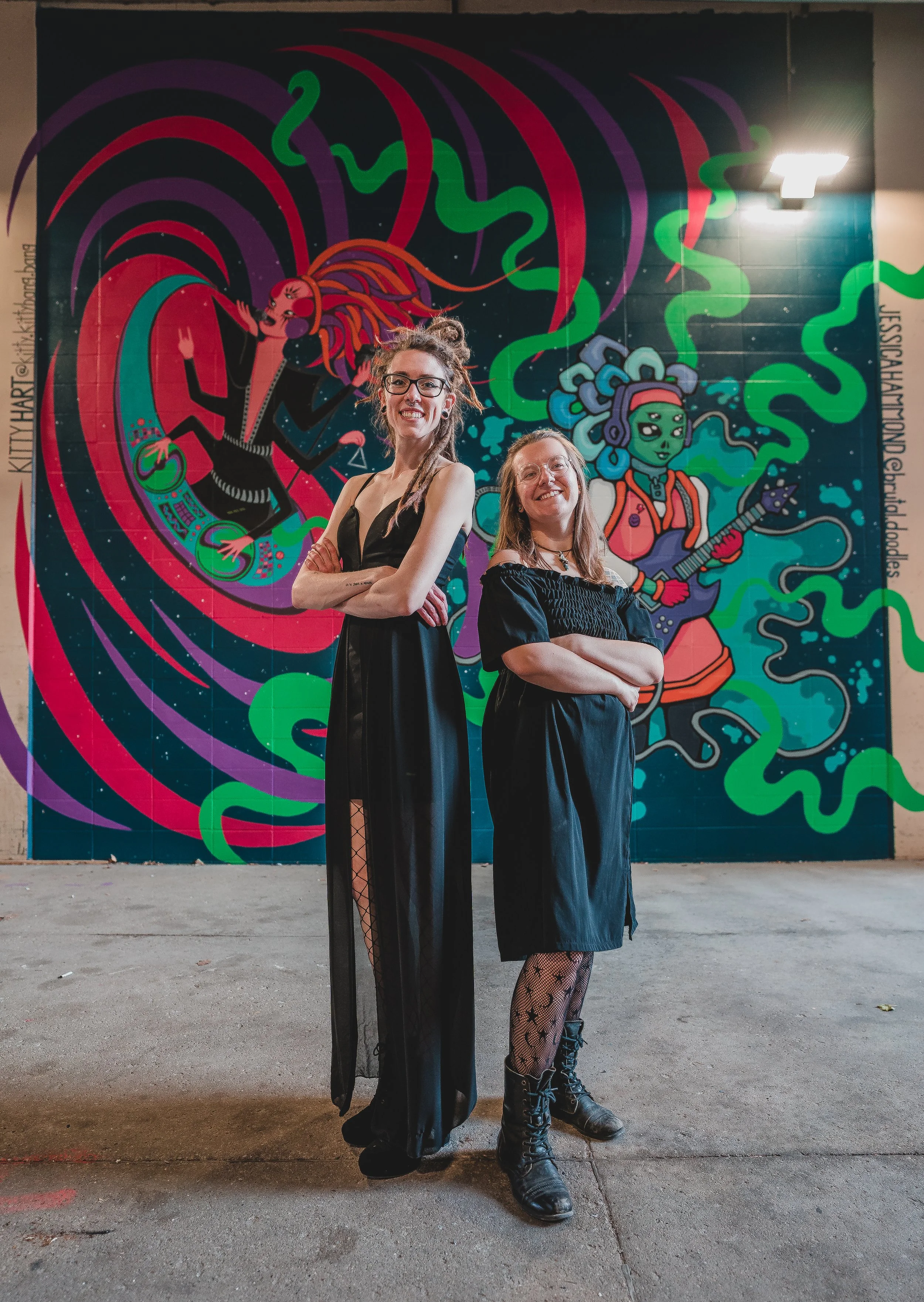 Kitty Hart and Jessica Hammond, 2021.
Portal Performance Alley Art mural.
Photo by Britton Hacke Photography