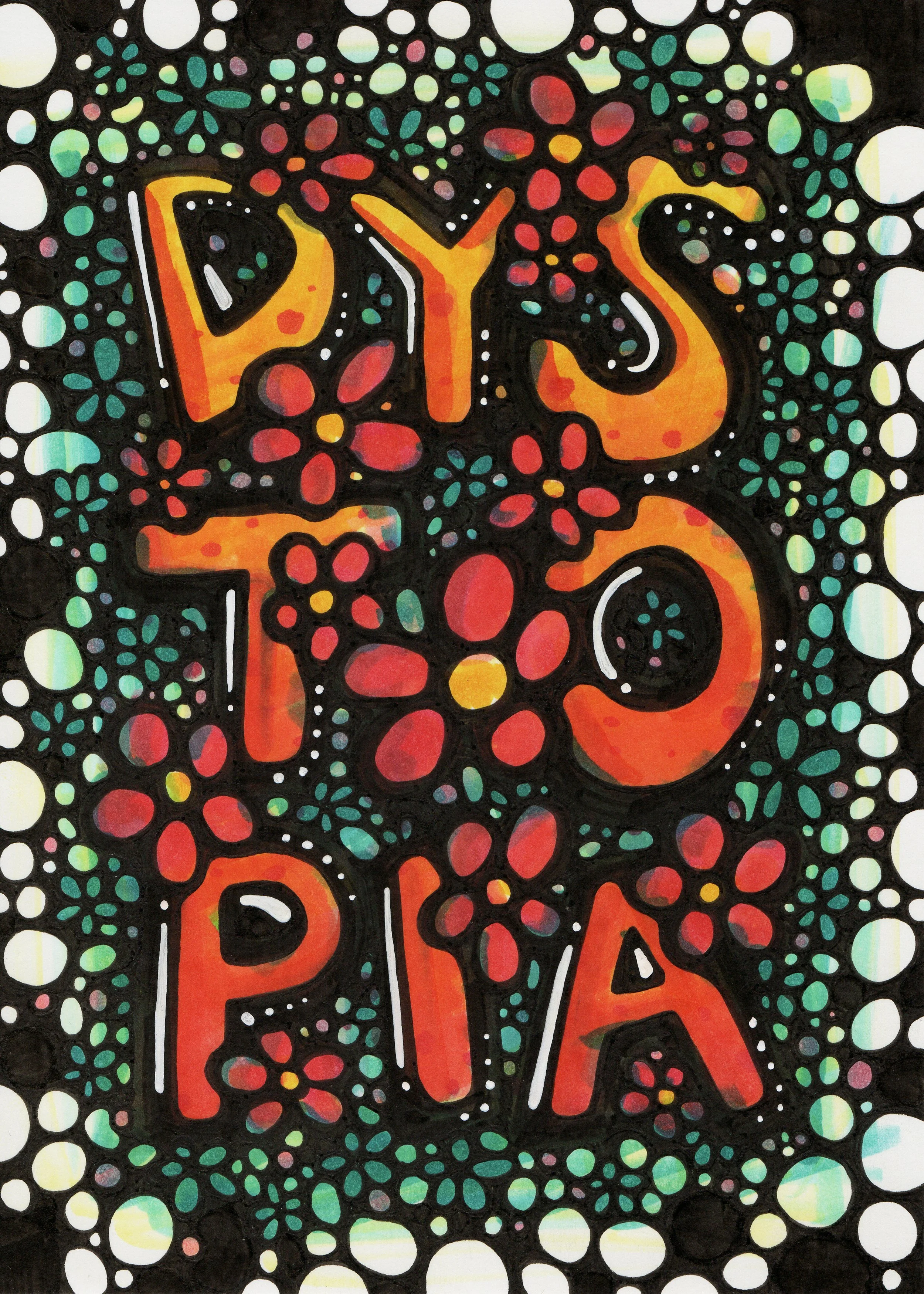 Brutal Doodles, "Beautification," 5" x 7" ink on mixed media paper, 2025