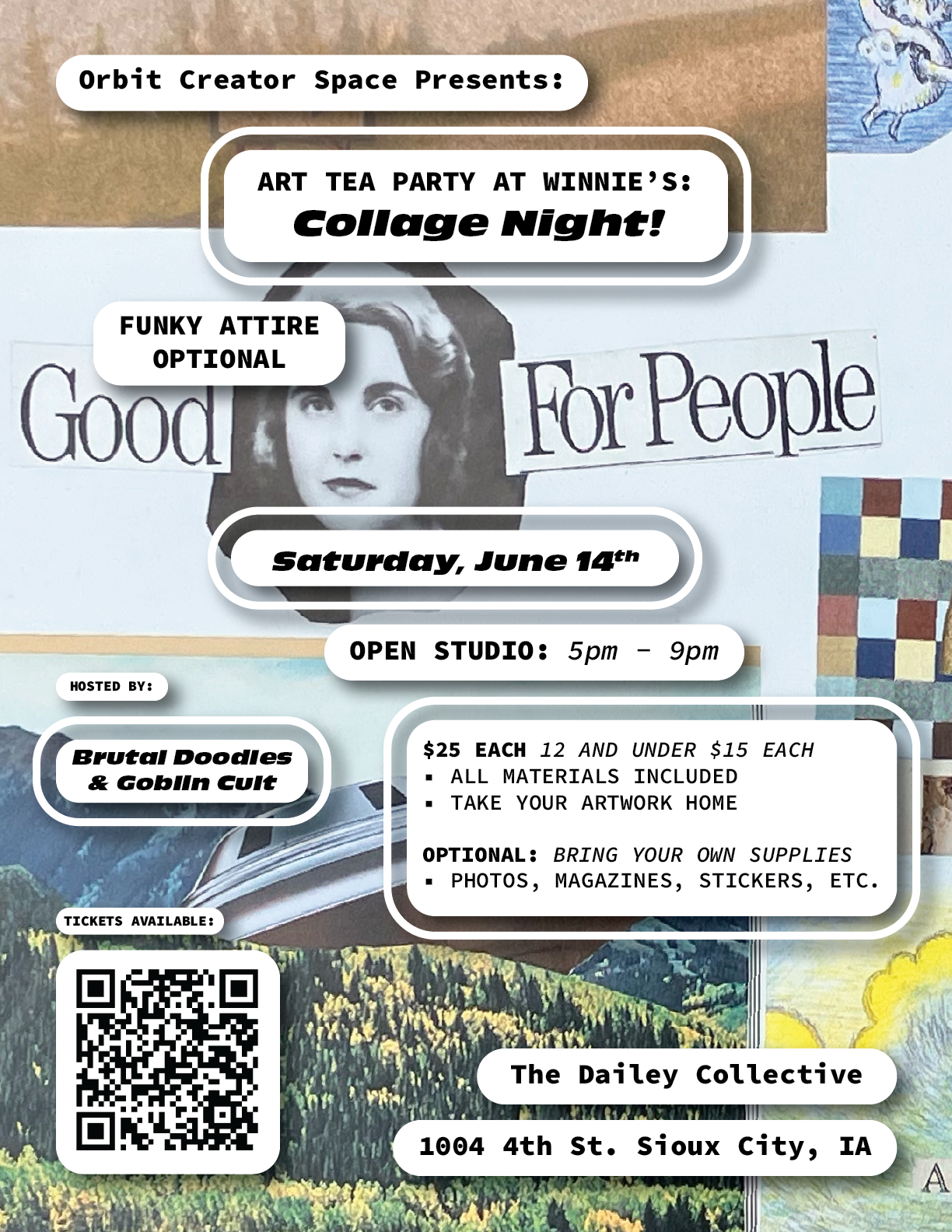 Art Tea Party at Winnie's: Collage Night, June 14, 2025