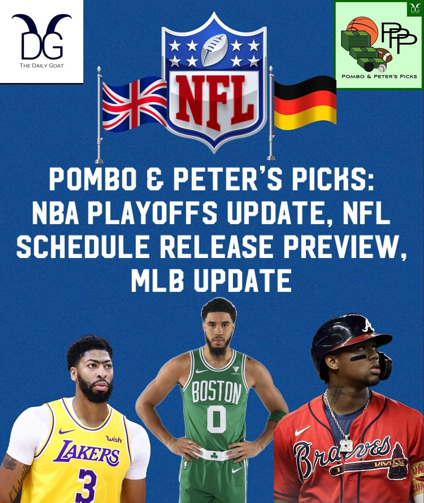 The new episode of @_pppicks with @jpombo24 &amp; @peteralves52 is out!

🍀 Can the Celtics come back?

🇬🇧🇩🇪 The NFL begins to leak out the 2023 schedule.

🔥 Will the Rays slow down?

Link on our 👉Instagram Story
Or
Link in bio 👉 podcasts 👉 @
