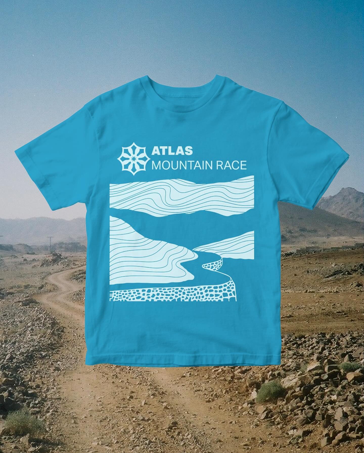 Finally getting round to showcasing some design work I did for this year&rsquo;s Atlas Mountain Race. 

𖤓 Event Shirt

Inspired by the iconic Old Colonial Road, a section of the route known to be as stunning as it is challenging. The design captures