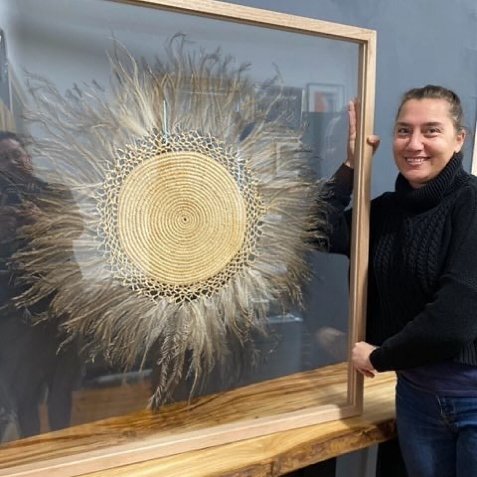 Emma came to us with a very exciting and very personal project to frame her coil weave. It looks amazing and the photos don&rsquo;t do it justice! ⁣
⁣
We are so happy you love it! 😃⁣
⁣
⁣
#Repost @emmastenhouseart⁣
・・・⁣
&quot;A weave is never empty, 