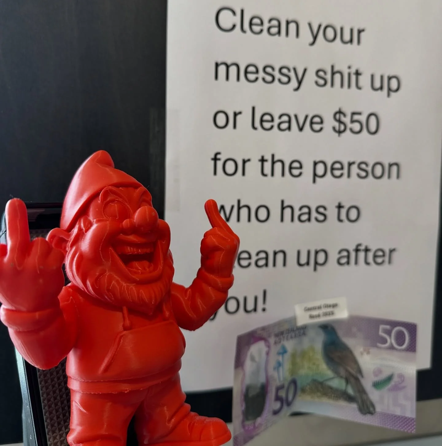 The Chaos Coordinator draws a strong line in the sand (or more accurately coffee grounds)... 

Sh*t just got real...

Not sure the response was appreciated greatly 

#itsdiceyaroundhere