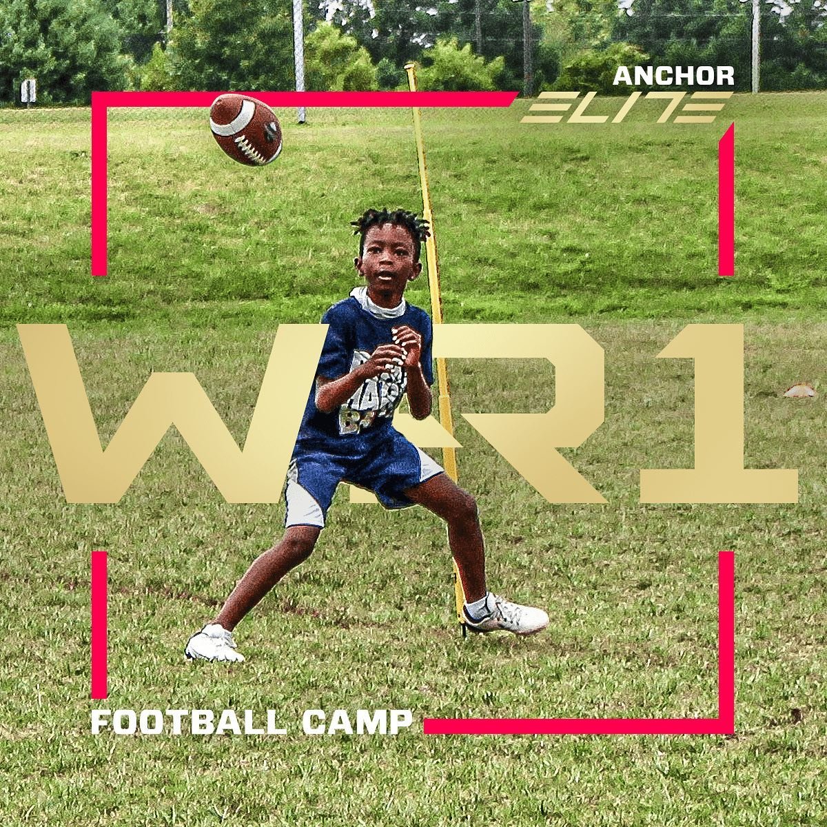 The Anchor Elite Preseason Football Camp! Our WR1 track focuses on hands, route running, speed and agility. This Sunday @johncarrollschool! #linkinbio