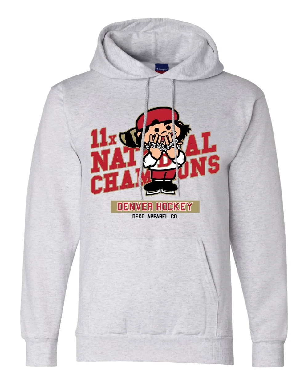 Denver Hockey 11 Rings Hoodie (Silver Grey)