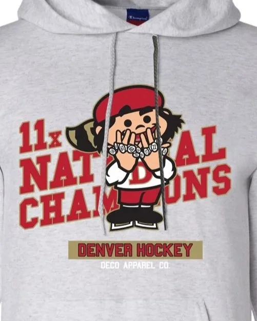 Denver Hockey 11 Rings Hoodie (Silver Grey)