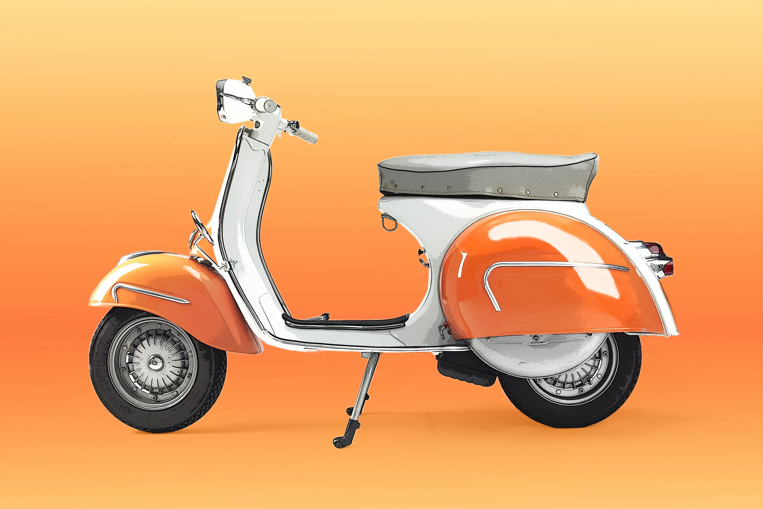 vintage orange creamsicle vespa 