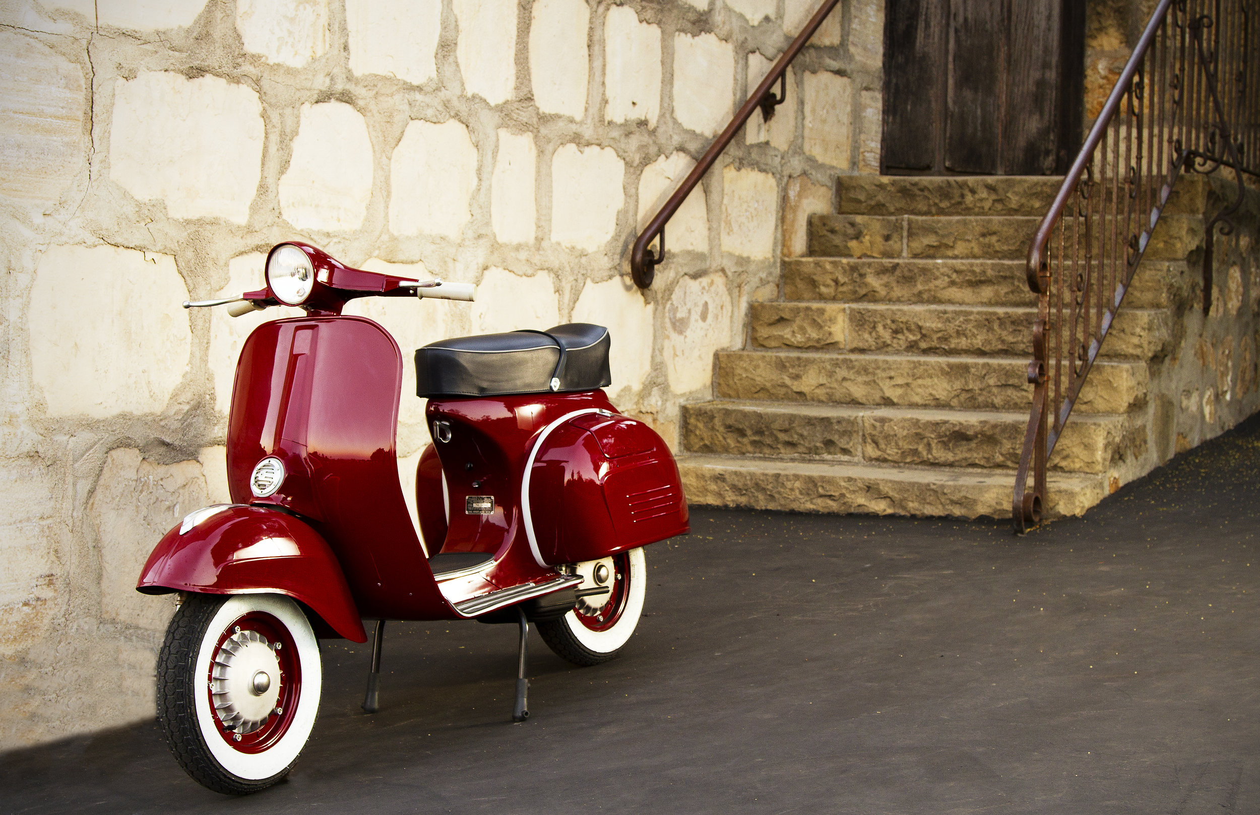 1958 maroon vintage vespa