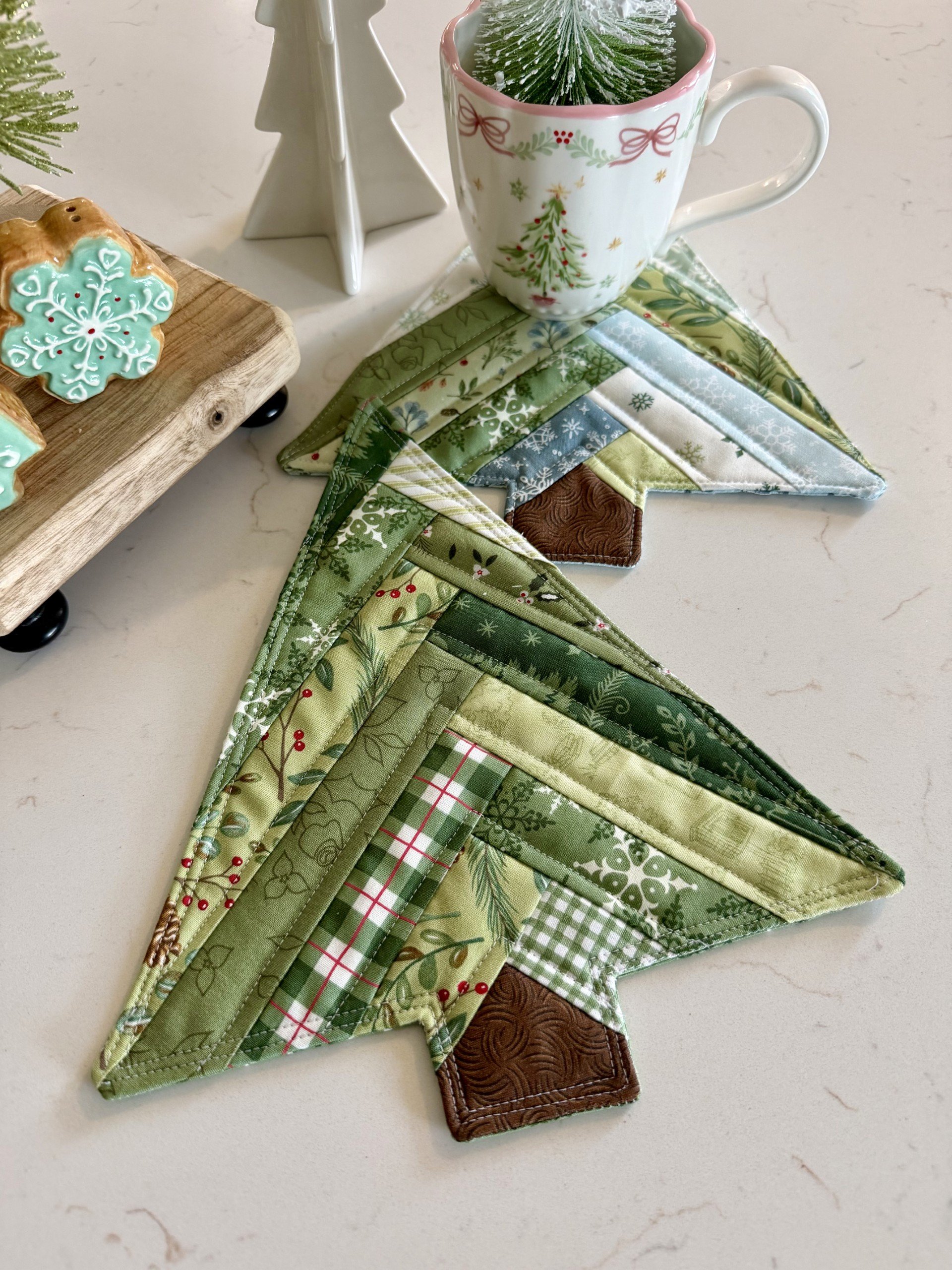 Scrappy Winter Tree Coaster PDF Pattern