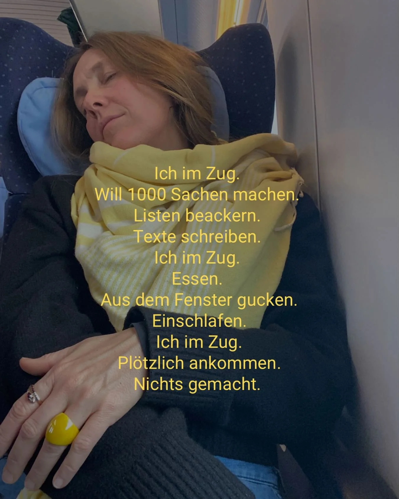 Und du im Zug?

#autorin #gelb #zugfahren #todoliste