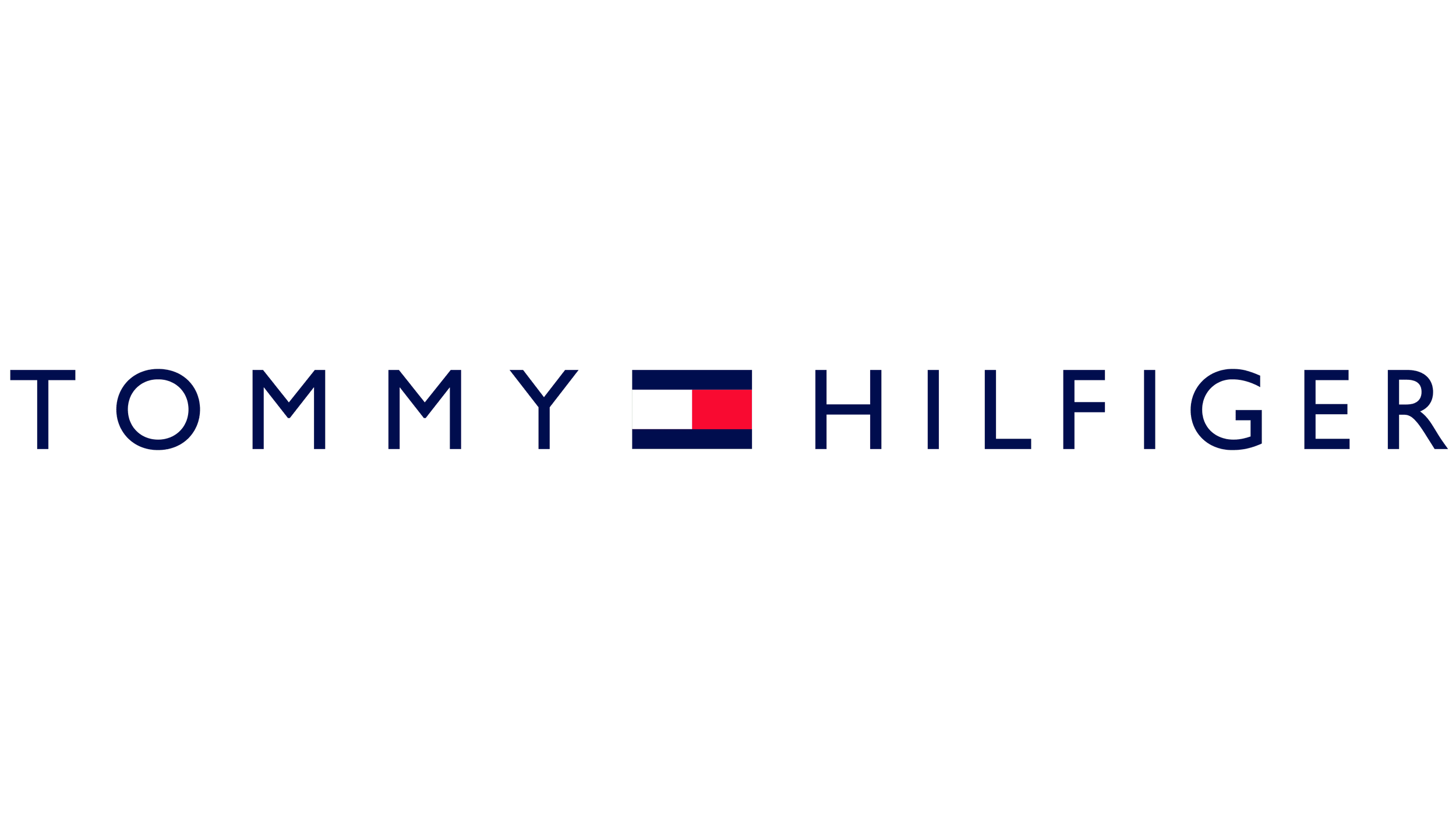 Tommy Hilfiger logo with text and a small flag icon in the middle