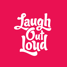 Pink background with white text saying 'Laugh Out Loud'.